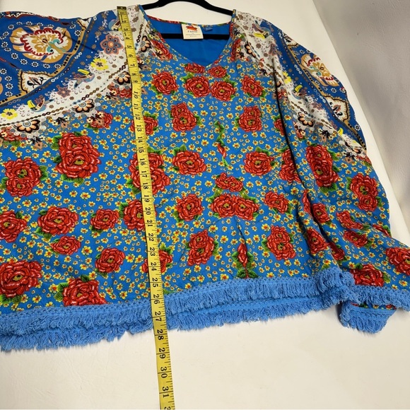 FARM RIO ANTHROPOLOGIE FLORAL TUNIC TOP ONE SIZE - Picture 5 of 8